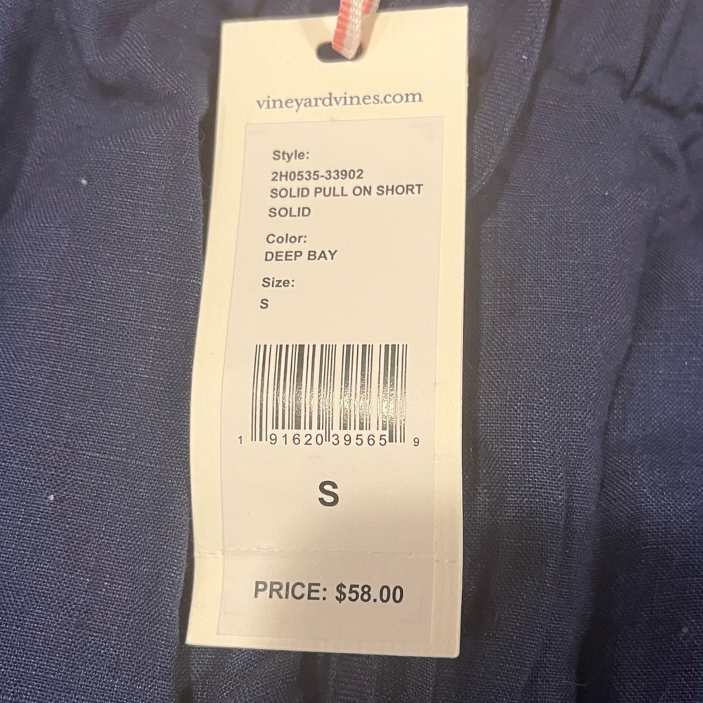 Vineyard Vines Navy Blue Linen Solid Pull On Shor… - image 5